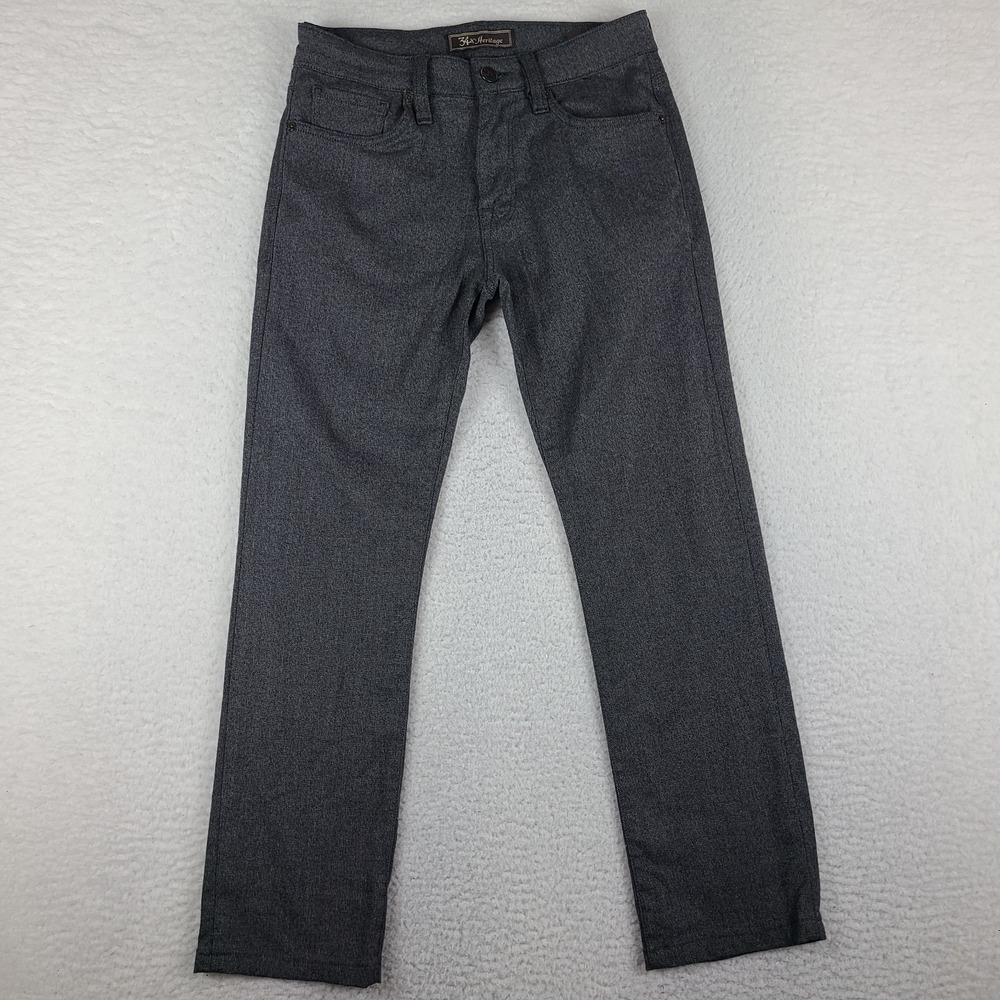 34 Heritage Pants Mens 30x28‎ Dark Gray Courage Mid Rise Straight Chino HEMMED